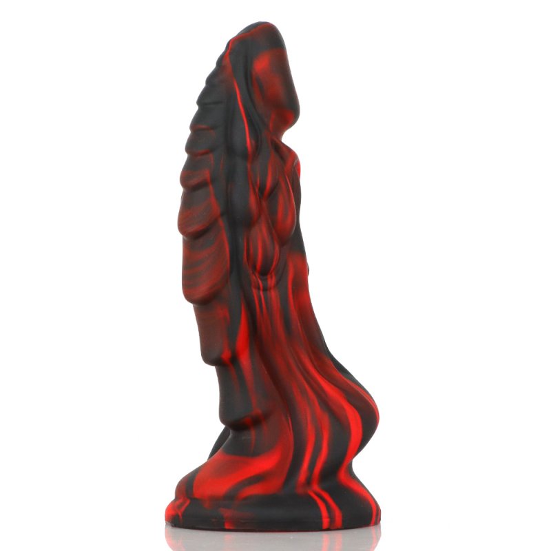 ruff GEAR Fantasy Silicone Red Swirl Dragon Dildo 7.6 Inch