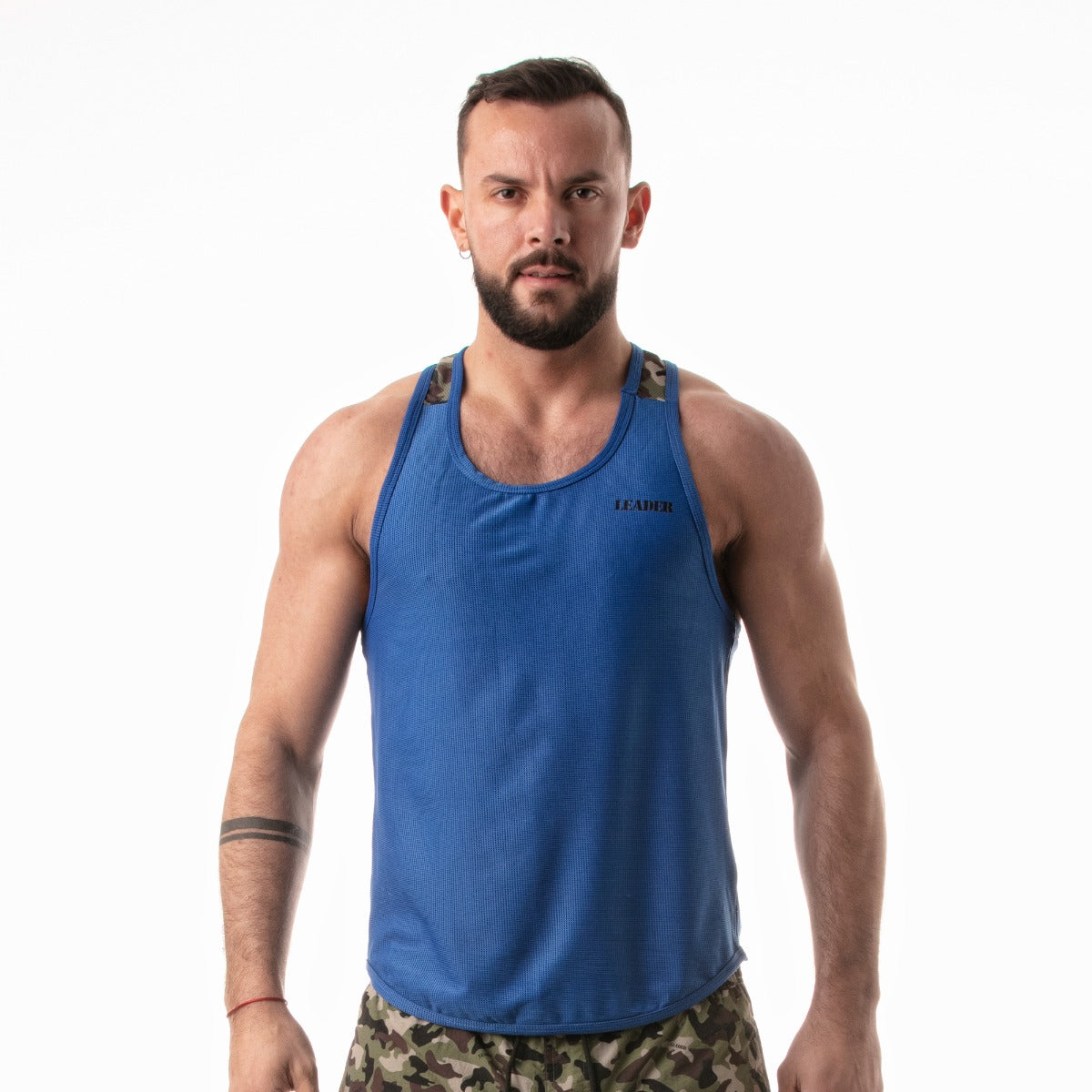 Leader Camo Racer Tank Top Blue