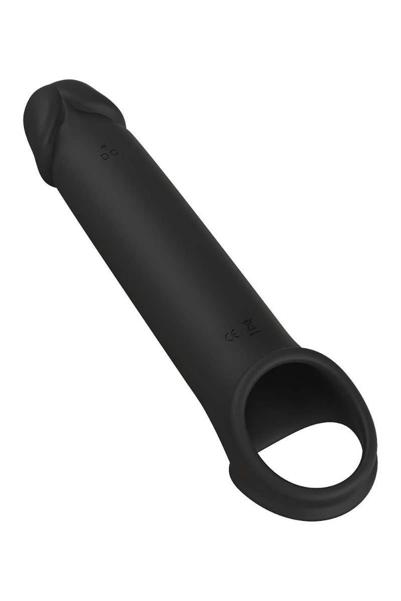 Ram Rod 9.5 Inch Vibrating Penis Extender with Remote Black