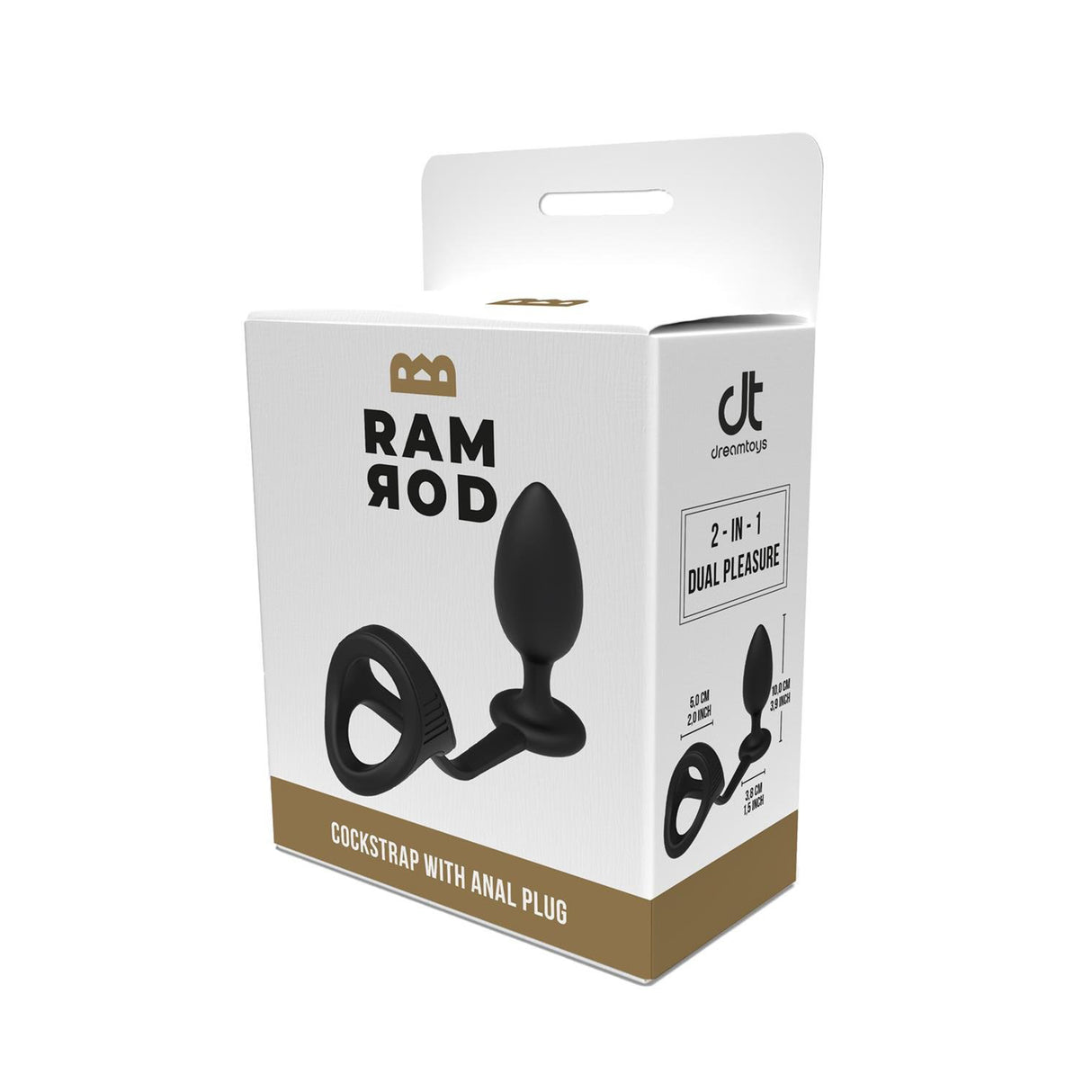 Ram Rod Cock Strap with Anal Plug
