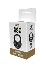 Ram Rod Cock Ring Triple Weight Black