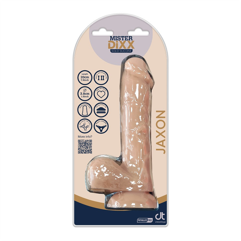 Mister Dixx Jaxon 7.8 Inch Silicone Dildo Light