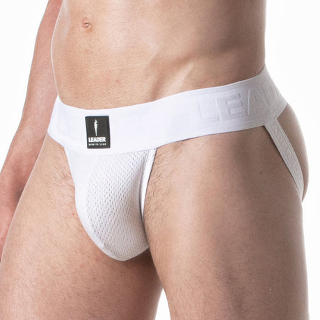Leader Sport Mesh Jockstrap White