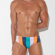 Code 22 Bold Stripe Swim Brief Orange