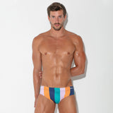 Code 22 Bold Stripe Swim Brief Orange