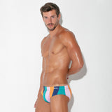 Code 22 Bold Stripe Swim Brief Orange