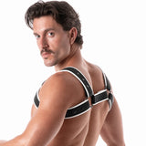 Leader Neoprene Harness Black White