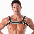 Leader Neoprene Harness Black White