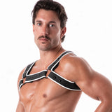 Leader Neoprene Harness Black White