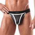 Leader Neoprene Jockstrap Black White