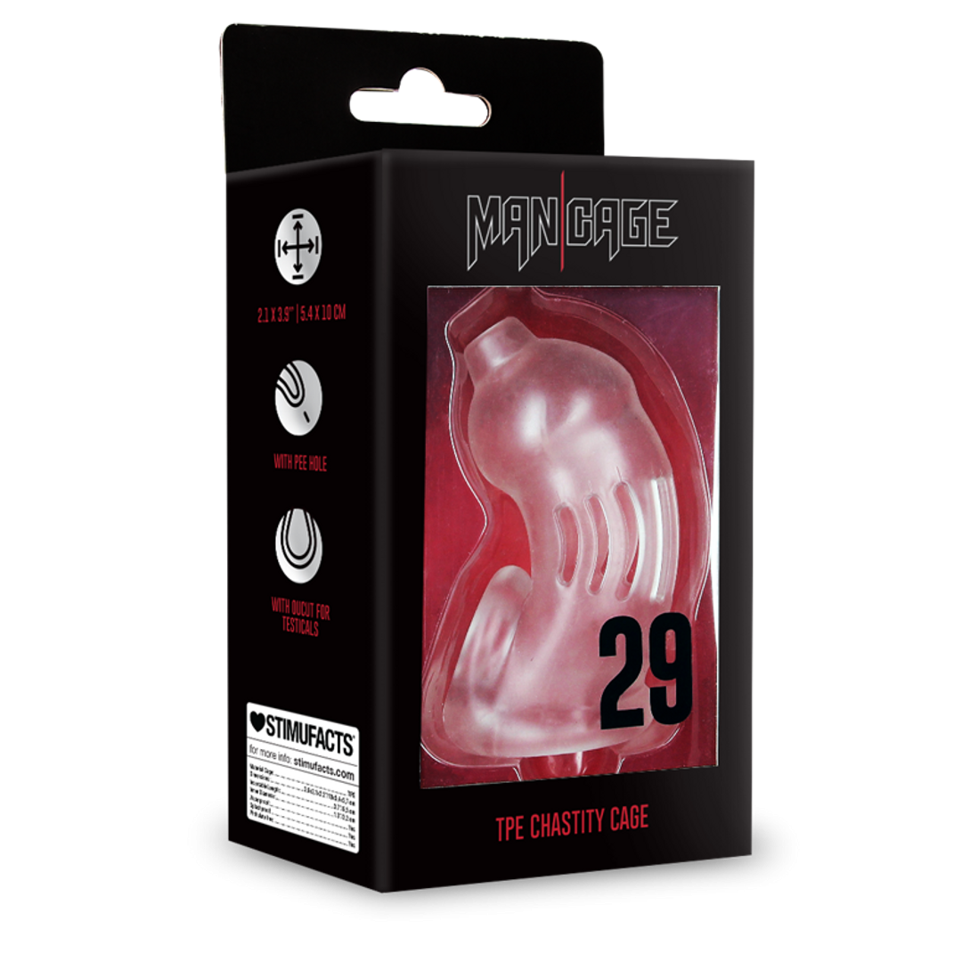 Mancage No 29 Ultra Soft Silicone Chastity 2.2 Inch Cage Transparent