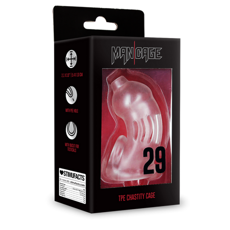 Mancage No 29 Ultra Soft Silicone Chastity 2.2 Inch Cage Transparent