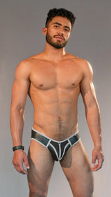 Dale Mas Smooth Skin Neoprene Jock Brief Black White