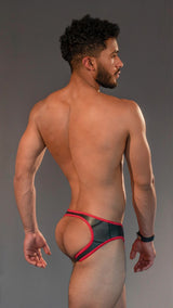 Dale Mas Smooth Skin Neoprene Jock Brief Black Red