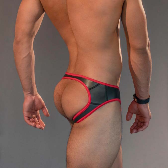 Dale Mas Smooth Skin Neoprene Jock Brief Black Red