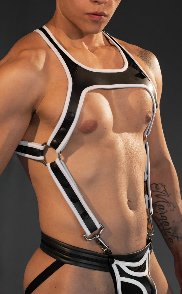 Dale Mas Smooth Skin Neoprene Industry Harness Black White