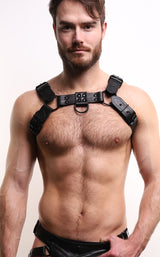 ruff GEAR RAW Leather Bulldog Harness Black