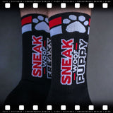 SNEAKFREAXX Woof Puppy Socks Black Red