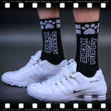 SNEAKFREAXX Woof Puppy Socks Black White