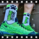 SNEAKFREAXX Puppy Socks White Neon Green