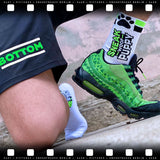 SNEAKFREAXX Puppy Socks White Neon Green
