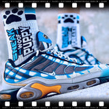 SNEAKFREAXX Puppy Socks White Blue
