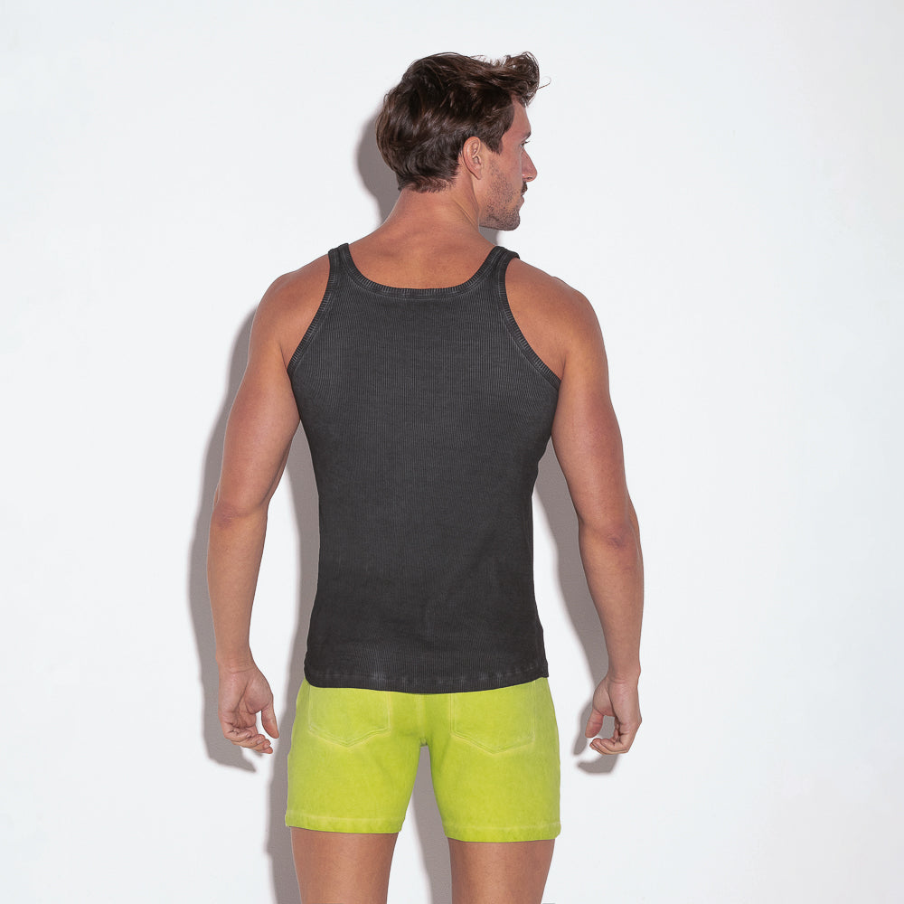 Code 22 Vintage Rib Tank Top Black