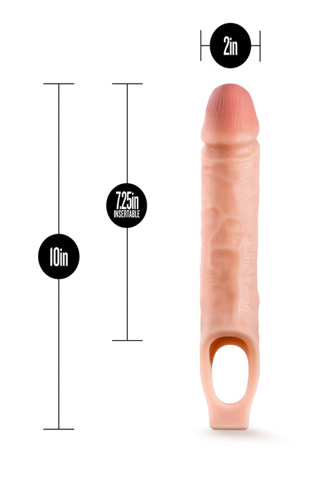 Performance 10 Inch Cock Sheath Penis Extender Flesh