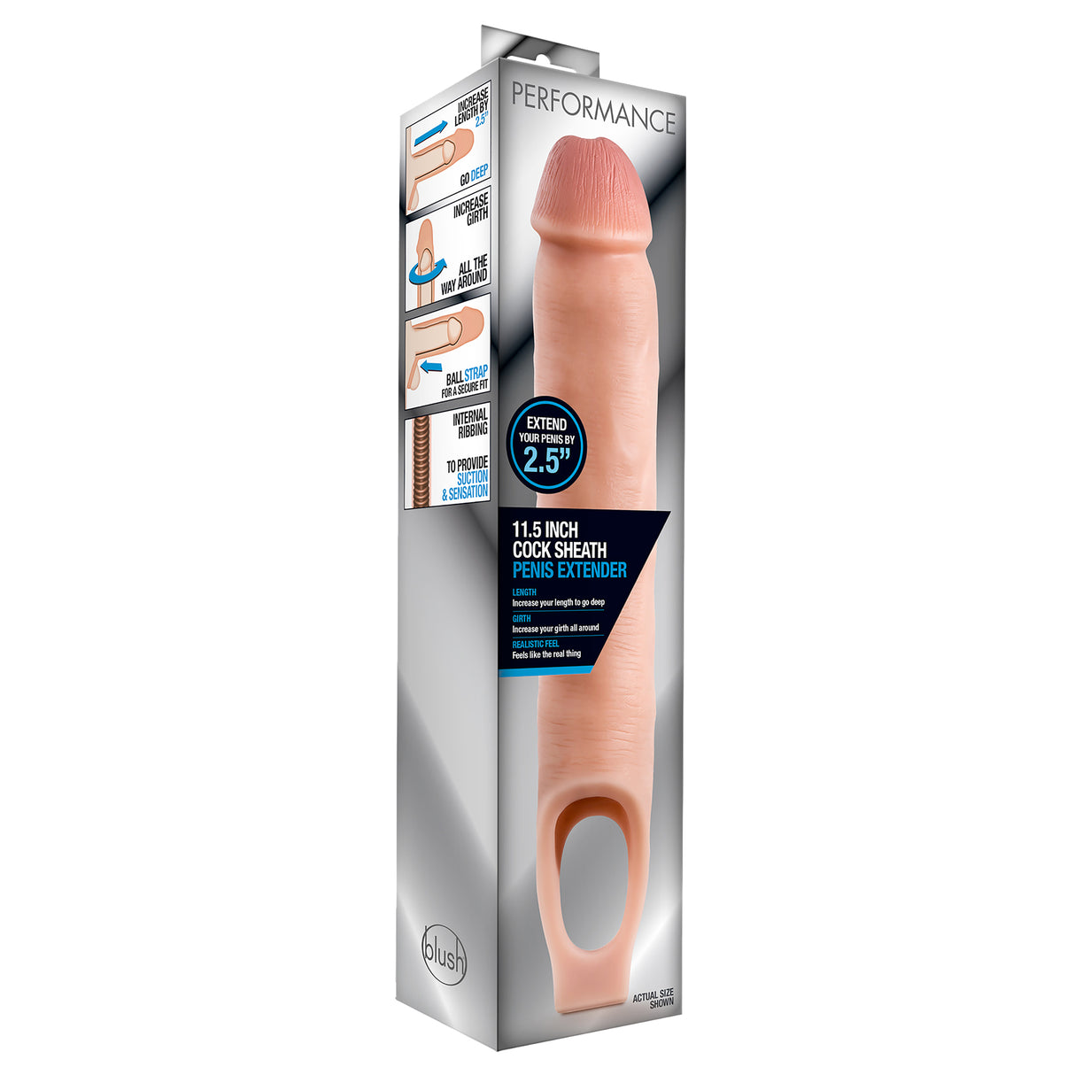 Performance 11.5 Inch Cock Sheath Penis Extender Flesh