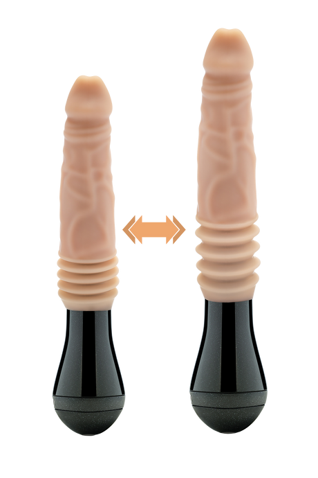 Dr Skin Silicone Dr Knight Thrusting Gyrating Vibrating Dildo 5 Inch Light