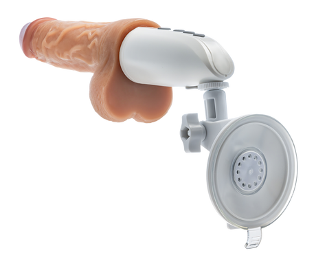 Dr Skin Silicone Dr Hammer Thrusting Dildo with Handle 7 Inch Light