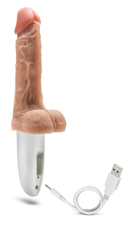 Dr Skin Silicone Dr Hammer Thrusting Dildo with Handle 7 Inch Light