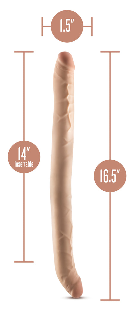 Dr Skin Posable Double Dong 16.5 Inch Light