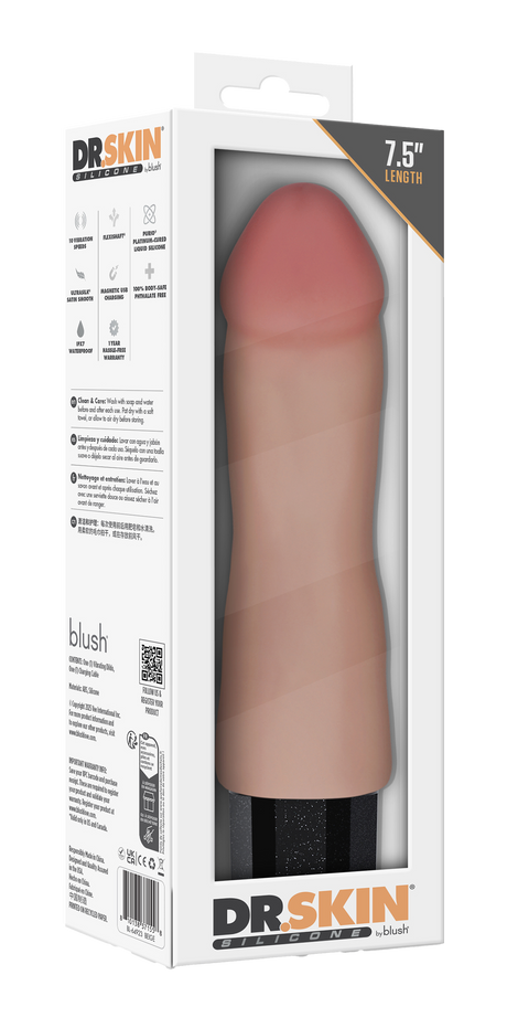 Dr Skin Silicone Dr Avery Vibrating Dildo 7.5 Inch Flesh