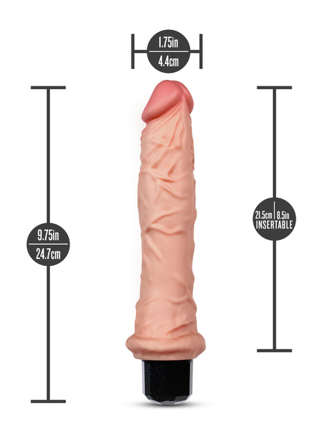 Dr Skin Silicone Dr Webber Vibrating Dildo 9.75 Inch Flesh