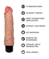 Dr Skin Silicone Dr Hunt Vibrating Dildo 8.75 Inch Flesh