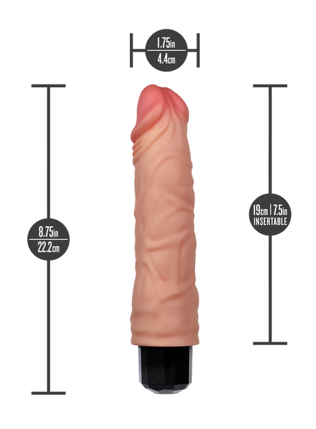 Dr Skin Silicone Dr Hunt Vibrating Dildo 8.75 Inch Flesh