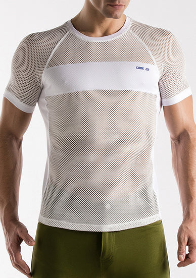 Code 22 Mesh T Shirt White