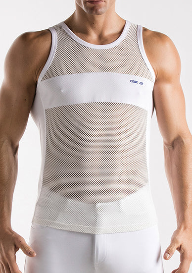 Code 22 Mesh Tank Top White