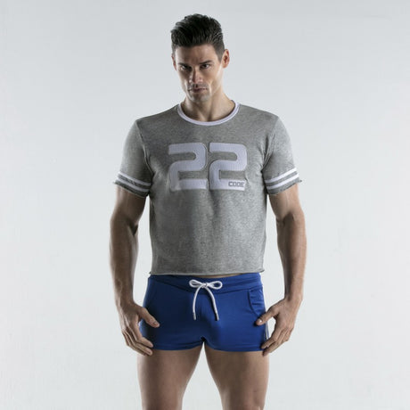 Code 22 Full Contact Crop T Shirt Grey