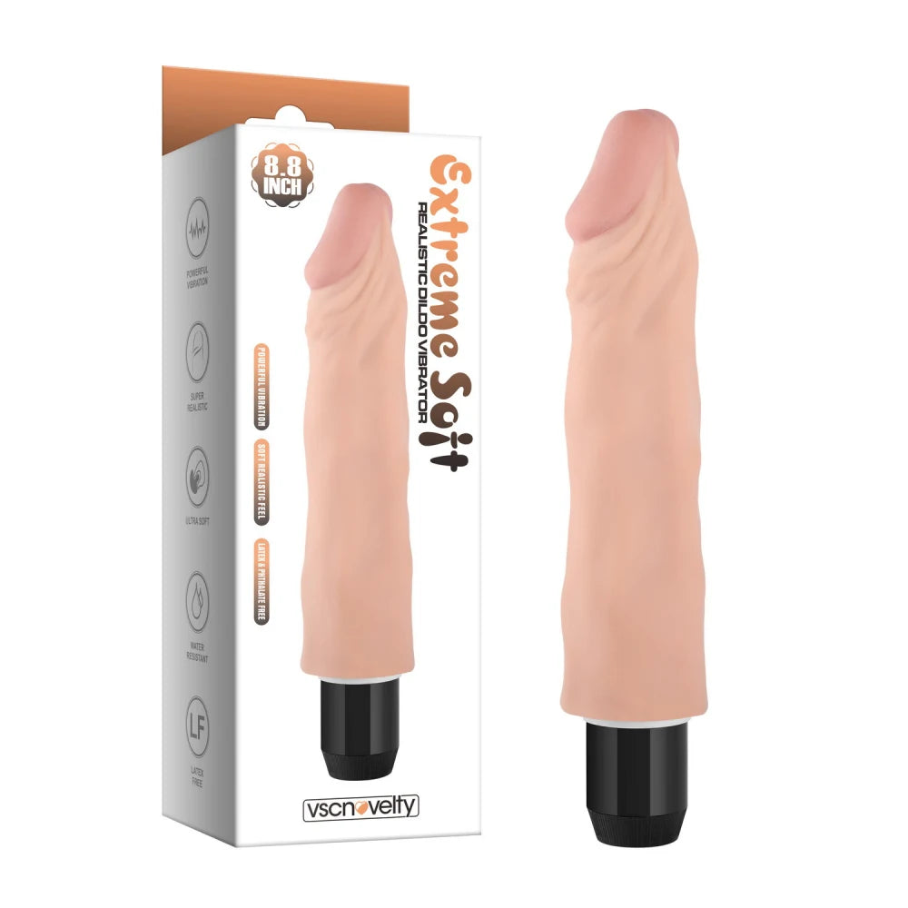 Extreme Realistic Poseable Vibrating Dildo 8.8"