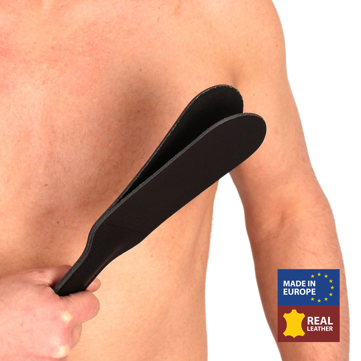 The Red Double Leather Paddle 31cm x 7cm