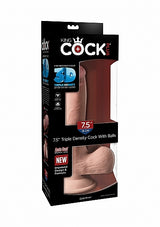 Pipedream King Cock PLUS 7.5 Inch Triple Density Dildo with Balls Flesh