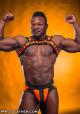 Mr S Leather Neo Bold Colour Bulldog Harness Orange