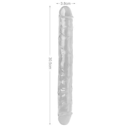 Mr. Rude Crystal Jellies Realistic Double Ended Dildo 12"