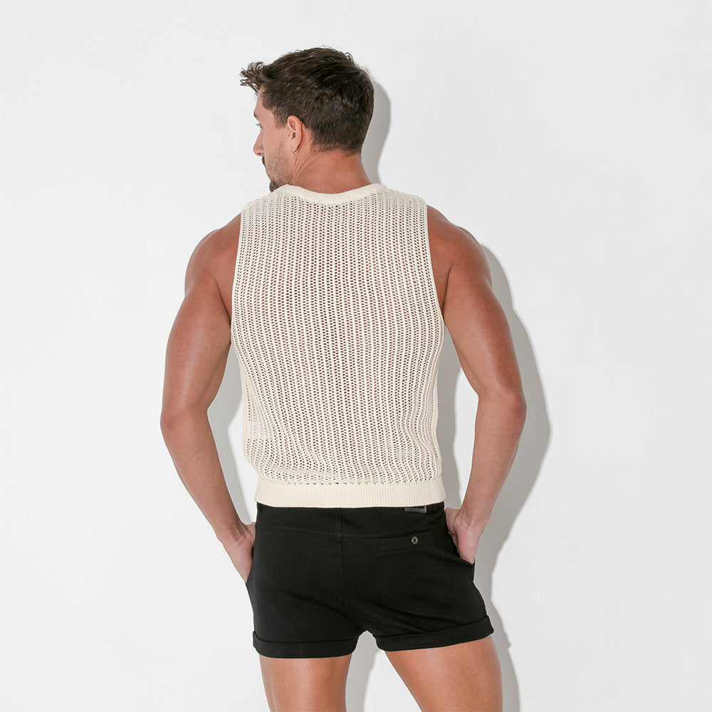 Code 22 Knitted Tank Top Off White