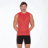 Code 22 Knitted Stripe Tank Top Coral