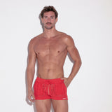 Code 22 Knitted Stripe Short Coral