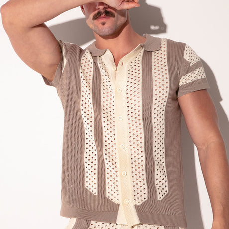 Code 22 Mosaic Shirt Taupe