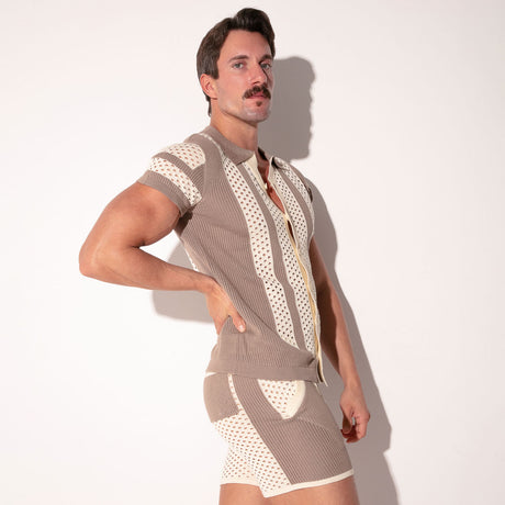 Code 22 Mosaic Shirt Taupe